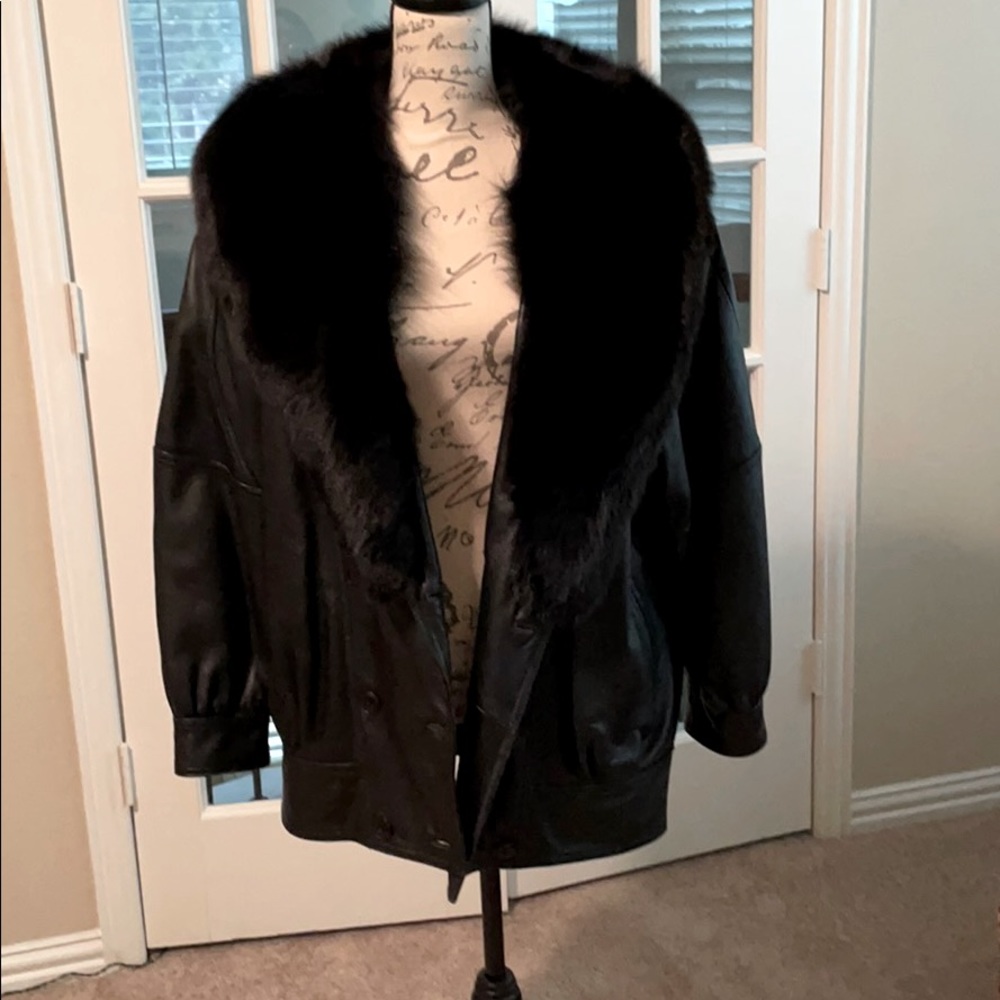 VINTAGE Siena Leather Jacket with faux fur